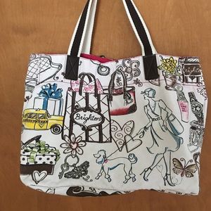 Brighton thick canvas large travel tote bag
